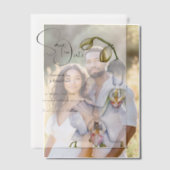 Orchidee bloemen witte bloemblaadjes save the date vellum uitnodigingen (Offset (Koppel))