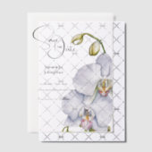 Orchidee bloemen witte bloemblaadjes save the date vellum uitnodigingen (Offset (Uitnodiging))