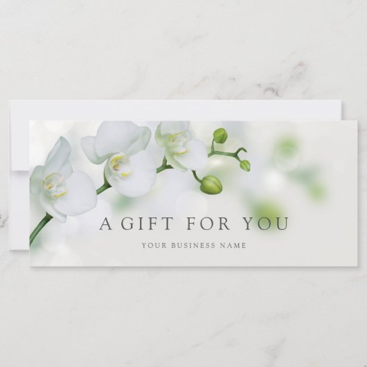 Orchidee Bloemen Zakelijke Cadeaubon (Voorkant)