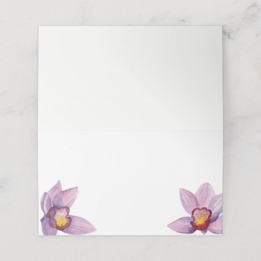 Orchidee bloemen zitkaart. Hawaiaanse bruiloft blo Plaatskaartje (Buitenkant ongevouwen)