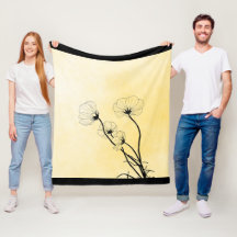 orchidee bloemlijn kunst op geel