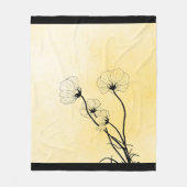 orchidee bloemlijn kunst op geel fleece deken (Voorkant)