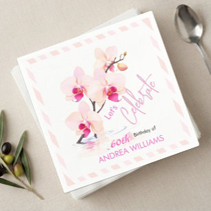 Orchidee Bloesem 60e Verjaardag FR Servetten