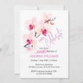 Orchidee Bloesem Bloesem 60ste verjaardag Uitnodig Kaart (Voorkant)