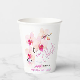 Orchidee Bloesem Bloesems 60ste Verjaardag Papier  Papieren Bekers