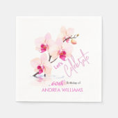 Orchidee Bloesem Bloesems 60ste Verjaardag Servett Servet (Voorkant)