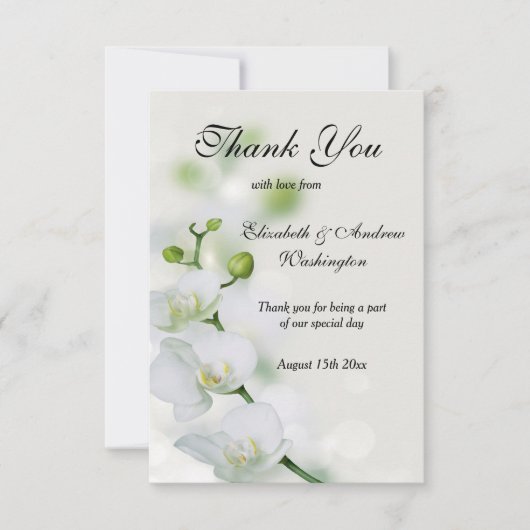 Orchidee Bloesem Blossoms Bruiloft Bedankkaart (Voorkant)