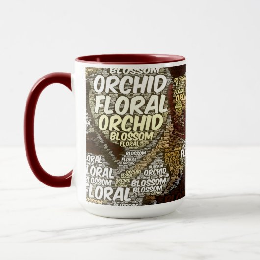 Orchidee bloesem typografie over Marsala Mok (Links)