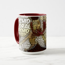 Orchidee bloesem typografie over Marsala Mok
