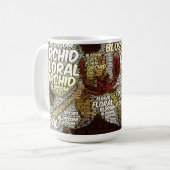 Orchidee bloesem typografie over Marsala Mok (Voorkant links)