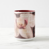 Orchidee bloesem typografie Word Cloud Mok (Midden)