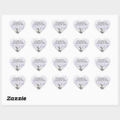 Orchidee Blush Lavendel Hartblad Boom Trouwzegel Hart Sticker (Vel)