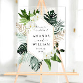 Orchidee Bohemian groen BRUILOFT Welkom Acryl Bord