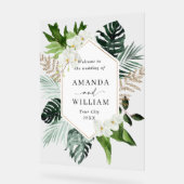 Orchidee Bohemian groen BRUILOFT Welkom Acryl Bord (Hoek)