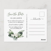 Orchidee Bohemian Groene Huwelijk Opslaan De Datu Briefkaart (Achterkant)