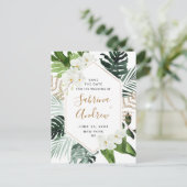 Orchidee Bohemian Groene Trouw Save The Date Briefkaart (Staand voorkant)