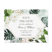 Orchidee Bohemian Groenery Trouwen  Save The Date