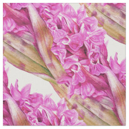 Orchidee botanisch paarse kunstpatroon stof