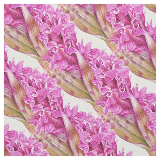 Orchidee botanisch paarse kunstpatroon stof (Swatch)