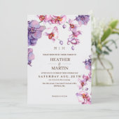 Orchidee botanische tuin bruiloft uitnodiging (Staand voorkant)