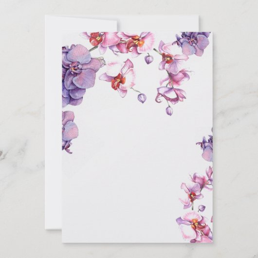Orchidee botanische tuin bruiloft uitnodiging (Achterkant)