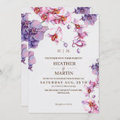 Orchidee botanische tuin bruiloft uitnodiging (Voorkant / Achterkant)