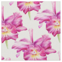 Orchidee botanische waterverf roze herhalingspatro stof