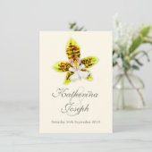 Orchidee bruiloft bloem schilderij uitnodiging (Staand voorkant)