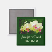 Orchidee bruiloft magneet (Voorkant / Achterkant)