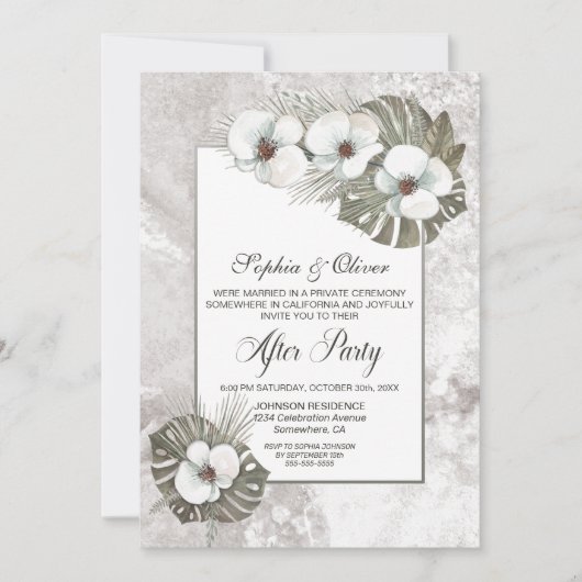 Orchidee bruiloft na feest foto kaart (Voorkant)