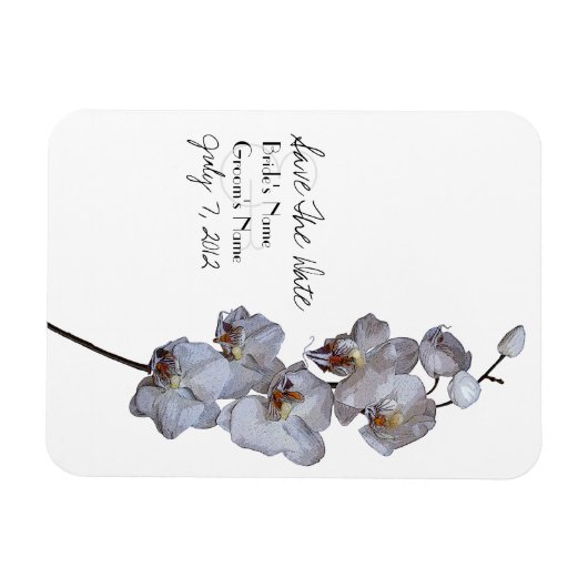 Orchidee Bruiloft Save The Date Magnet Magneet (Horizontaal)