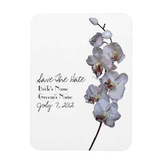 Orchidee Bruiloft Save The Date Magnet Magneet (Verticaal)