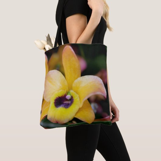 Orchidee Canvas tas (Dichtbij)