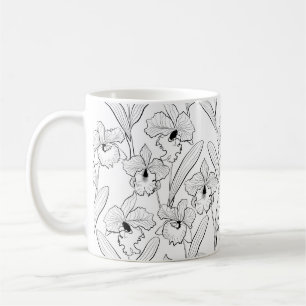 Orchidee, Cattleya, schets Koffiemok