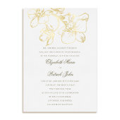 Orchidee Charm Formele Klassieke Heirloom Witte Hu Folie Uitnodiging