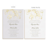 Orchidee Charm Formele Klassieke Heirloom Witte Hu Folie Uitnodiging