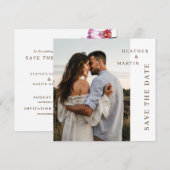 Orchidee Chic Modern Fotobruiloft Save The Date (Voorkant / Achterkant)