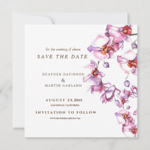 Orchidee Chic Modern Fotobruiloft Save The Date