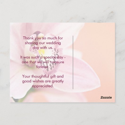 Orchidee · Dank u Briefkaart (Achterkant)