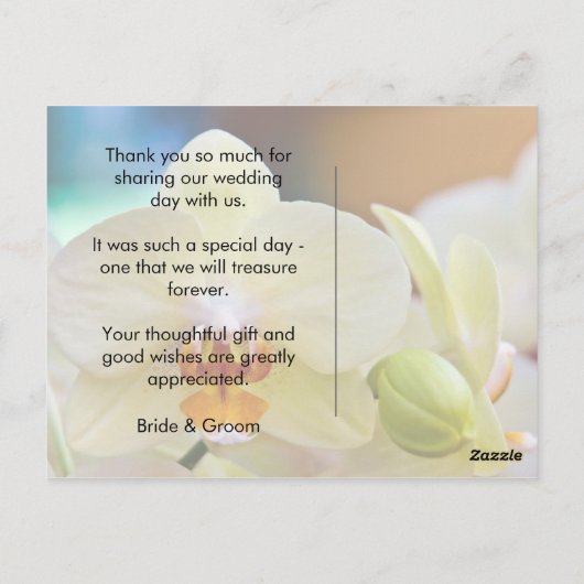 Orchidee · Dank u Briefkaart (Achterkant)