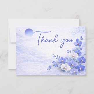 Orchidee Dankkaart – Blauw Bloemendesign Bedankkaart