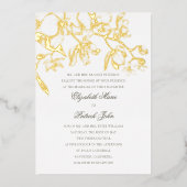 Orchidee Dans Formele Klassieke Heirloom Pure Wedd Folie Uitnodiging (Voorkant)