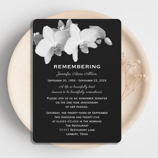 Orchidee Death Jubileum Invitation Kaart