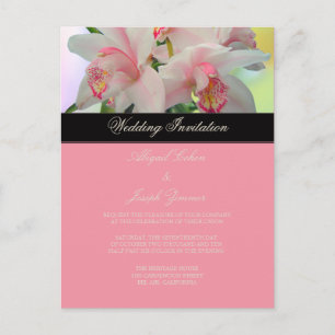 Orchidee, doe-het-zelf huwelijksuitnodiging / save uitnodiging briefkaart