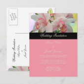 Orchidee, doe-het-zelf huwelijksuitnodiging / save uitnodiging briefkaart (Voorkant / Achterkant)