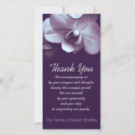 Orchidee donker Paarse Sympathie Dank u Fotokaart Bedankkaart