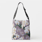 Orchidee donkere lavendel waterverf. crossbody tas (Achterkant)