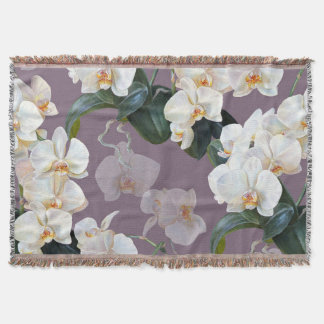 Orchidee donkere lavendel waterverf. deken