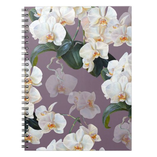 Orchidee donkere lavendel waterverf. notitieboek (Voorkant)