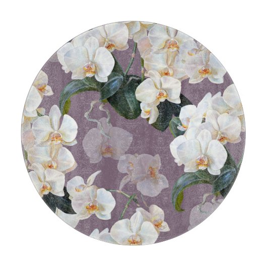 Orchidee donkere lavendel waterverf. snijplank (Voorkant)